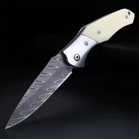 XUANFENG Outdoor knife Damascus steel VG10 hand folding knife camping multifunctional fruit knife