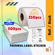 (350pcs/500pcs) A6 Thermal Sticker Roll Thermal Label Sticker 100mm*150mm Thermal Airway Bill Shipping Label 热敏纸