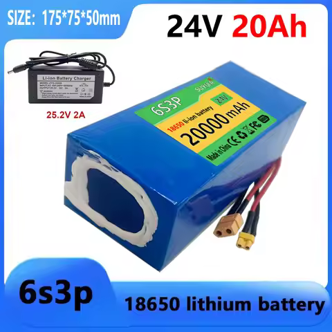 24V 20000Ah 6s3p 18650 lithium battery 24V 20000mAh lithium-ion battery pack+charger