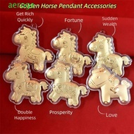 AEROGEM Golden Horse Accessories, Creative Year of Horse  Pony Keychain Accessories, Ornament Cute C