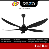 Rezo Ceiling Fan (56 Inch) DC Motor 5-ABS Blades 9-Speed IRemote Control Ceiling Fan NOBLE 565