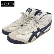 Onitsuka Tiger MEXICO MID RUNNER 運動鞋，男款，白色 x 海軍藍，尺寸 27cm (THL328，美國尺寸 9) [二手]