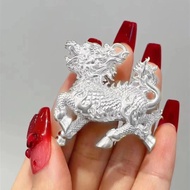 Handmade Official Sterling Silver Kirin Pendant Unisex Thousand Foot 9999 Joyful Necklace Gift Birth