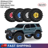 4pcs 1.3" Metal RC Crawler Wheels & Tires for 1/18 TRX4M SCX24 FMS Ascent-18 Axial SCX24 AX24 FCX24 