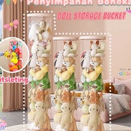 Latest Doll Houses Doll Storage Bucket Transparent Storage Tube Organizer Doll Storage With Zipper