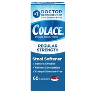 Colace Regular Strength Stool Softener 100 mg Capsules 60 Count Docusate Sodium Stool Softener for G