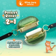 Olive Care Pembersih Bulu Kucing/Anjing POCKET ROLLER 2in1 Mini Size Dua Sisi Stiker Roll & Sikat