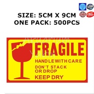 500 PCS Fragile Sticker
