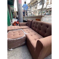 COD SOFA SET SALA SET LSHAPE BROWN FABRIC FREE DELIVERY NCR ONLY