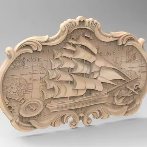3D Model File 3d STL Model Navigation Chart for CNC Router Engraver Carving Machine Relief Artcam As