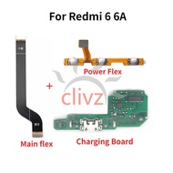 MainBoard Flex For Redmi 6 6A Power Volume Flex Button Switch USB Charging Board Ribbon Cable