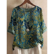 Arofu Blouse Corak Petak Batik Blouse For Women Batik Tops For Ladies Plus Size Women Blouses Baju B