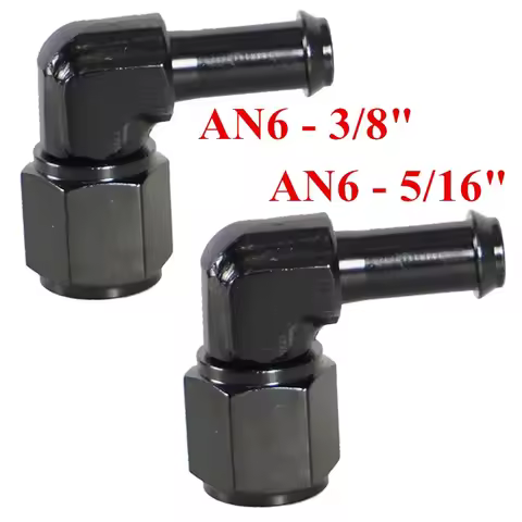 1/2/4Pcs Female AN6 to 3/8" 5/16" Barb Fittings Adapter 90 Degree Quick Connect Aluminum Elbow Adapt