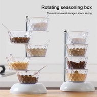 5 Tier Vertical Rotating Seasoning Crystal White Seasoning Jar