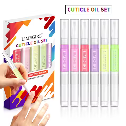 LIMEGIRL 6PCS Nail Care Nutritional Cuticle Oil Pen Gift Box Set for Nail Polish Nutrition Oil Dead 