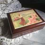 【老時光 OLD-TIME】早期美國木製磁磚畫珠寶音樂盒
