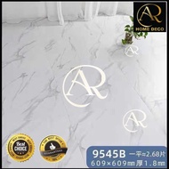 STICKER LANTAI PVC 8PCS Marble Tile Vinyl Flooring Easy Peel and Stick [60cm X 60cm]
