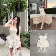 Pimala เดรสสายคุณหนูที่น่ารักมากก เนื้อผ้าคือน่ารักที่สุดมาในโทนสีครีม