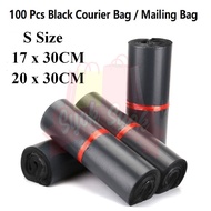 SyokSyok S Size 17x30CM / 20x30CM / 100 Pcs Black Courier Bag Mailing Bag Flyer Bag Plastik Kourier