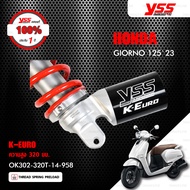 YSS โช๊คแก๊ส K-EURO อัพเกรด Honda Giorno125 ปี 2023【 OK302-320T-14-958 】สปริงสีแดง/ดำ กระบอกสีดำ [ โ