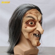 Halloween Horror Long-haired Witch Mask Headgear Old Man Head Mask Haunted House Escape Room Scary S
