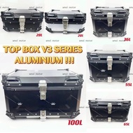TOP BOX ALUMINIUM V1 / V3 X SERIES 28L 36L 55L 65L 100L WITH TOP BOX BASE BRACKET