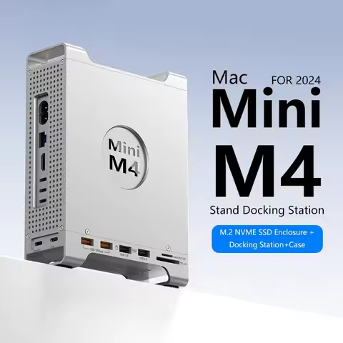3in1 Design For Mac Mini M4/M4 Pro 2024 Aluminum Alloy Docking Station Bracket Expansion HDD Protect
