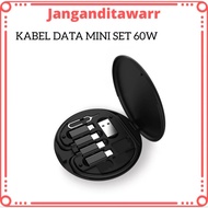 Data Cable Box 1 Set 60W Super Fast Charging Multifunction Portable Data Cable 60 Watt Mini Cable Se