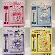 Sanrio สมุดโน้ต Hello Kitty ปากกาหมึกเจล Kuromi Cinnamoroll Notepad ประจำวันรายสัปดาห์เครื่องเขียนชุ