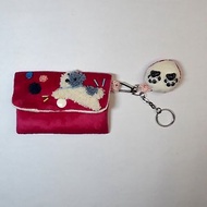 running puppy card holder keyring small pouch cute card holder