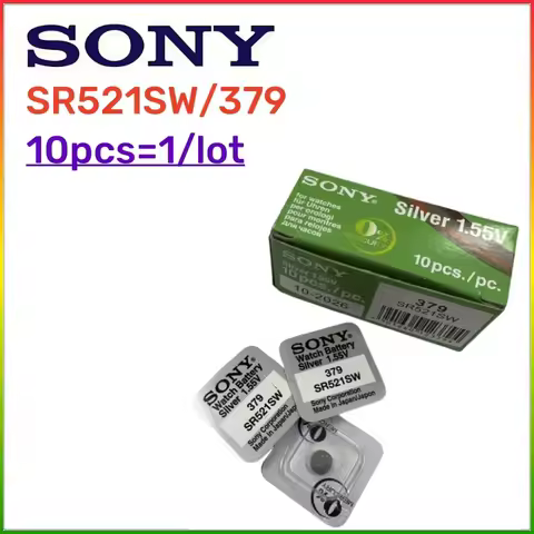 10pcs Original SONY 379 Batteries SR521SW 379A 379 179 D379 SR63 1.5V Alkaline Silver OxideWatch SR5