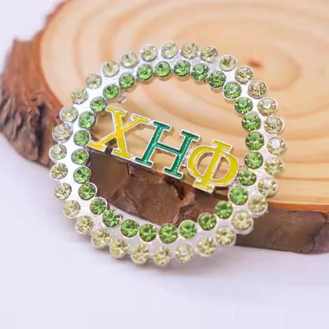 Metal Greek Letter Epsilon Psi Delta Chi ET Phi Philo Zeta Amicae Brooch Pin Jewelry