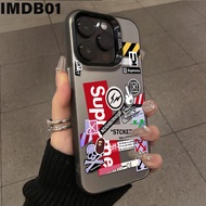 CASE IMD BLACK MOTIF TERBARU IPHONE 7 8 X XS XS MAX 11 11 PRO MAX IPHONE 12 MINI 12 12 PRO 13 14 - B
