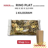 M6 PlateRing 1 KG / WP 6x30x3 Kiloan 1Kg Yellow 6 mm Washer Plate/ (1 Kilo gram)