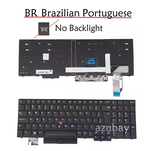 Brazilian Portuguese Keyboard Compatible with Lenovo ThinkPad E580 E585 E590 E595 L580 L590 P52 P72 