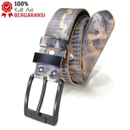 Genuine Leather Belt/ Men's Leather Belt/ Genuine Leather Buckle Aesthetic Washed