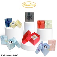 Paper ring box 4x4x3 H443N with colorful bows - Pauline's Store