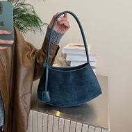 Retro Fashion Leopard Print Tote Bag Suede Niche Autumn Winter New Style Underarm Bag Simple Unique 