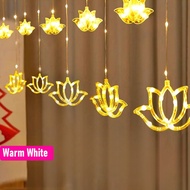 Deepavali Lotus Curtain Light Happy Diwali Waterproof Fairy Light Deepavali Decoration Items 4M 8 Mo