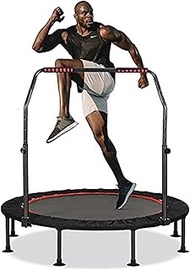 Foldable Exercise Fitness Trampoline With Handrail Adults Kids Mini Spring Trampoline Home