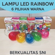 Lampu LED Warna MYVO RAINBOW BULB WARNA 3W MODEL PIJAR LAMPU HIAS Clear Kuning Oranye Merah Pink Ung