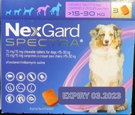 Nexgard Spectra LARGE 15-30kg (FREE NINJA VAN DOORSTEP DELIVERY)EXPIRY 31/05/2023