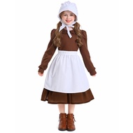 Kids Childrens Day Stage Play Performance Cinderella Costume Halloween Pastoral Farm Maid Civilian P