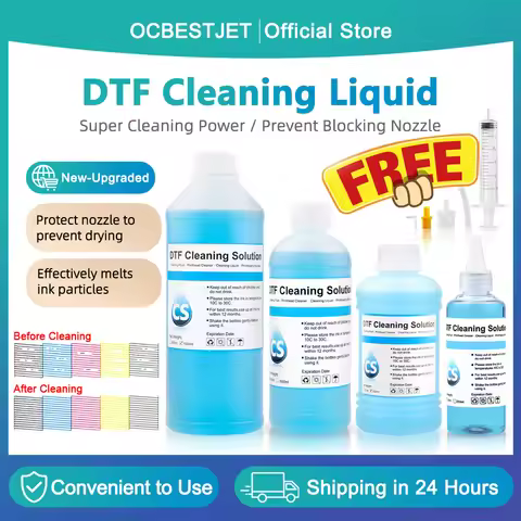 Powerful DTF Cleaning Liquid For Epson DX6 DX7 XP600 TX800 I3200 i1600 4720 PrintHead L1800 L800 L80