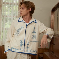 Pickle Projects— In Vacanza Concealed Button Closure HAND EMBROIDERED L/S SHIRT (ปักด้วยมือ)