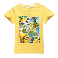 Summer New Fortnite Cartoon Game Boy T-shirt Top Fashion Casual Girl Short Sleeve Trend Hot Sportswear 3-15Y