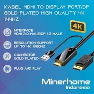 NEWEST - HDMI To Display Port Cable Gold Plated 4K 144Hz High Quality DP/