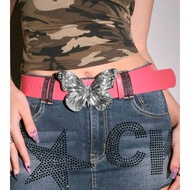 Pink Y2k Butterfly Belt