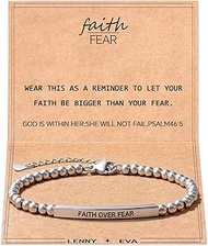 Inspirational Gifts for Women, Faith Over Fear Gifts, Personalized Inspirational Tube Bracelet Chris