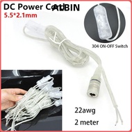 ALBIN 1Pcs DC Power Cord, 2M 22AWG DC Extension Cable,  5V 12V 5.5x2.1mm 2Pin Power Adapter Cable fo